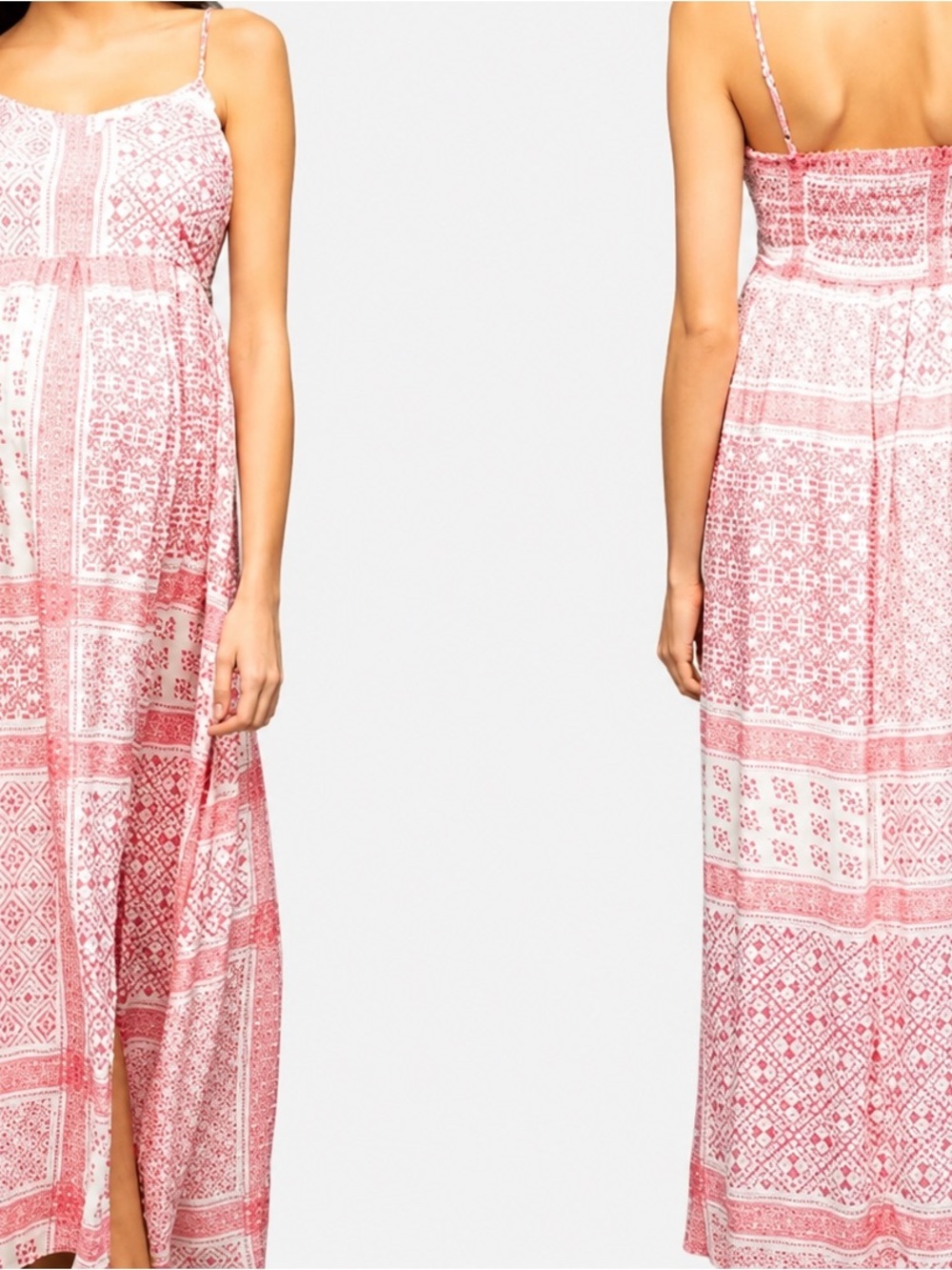 Moon & Sky Pink Boho Maternity Maxi Dress | Size M